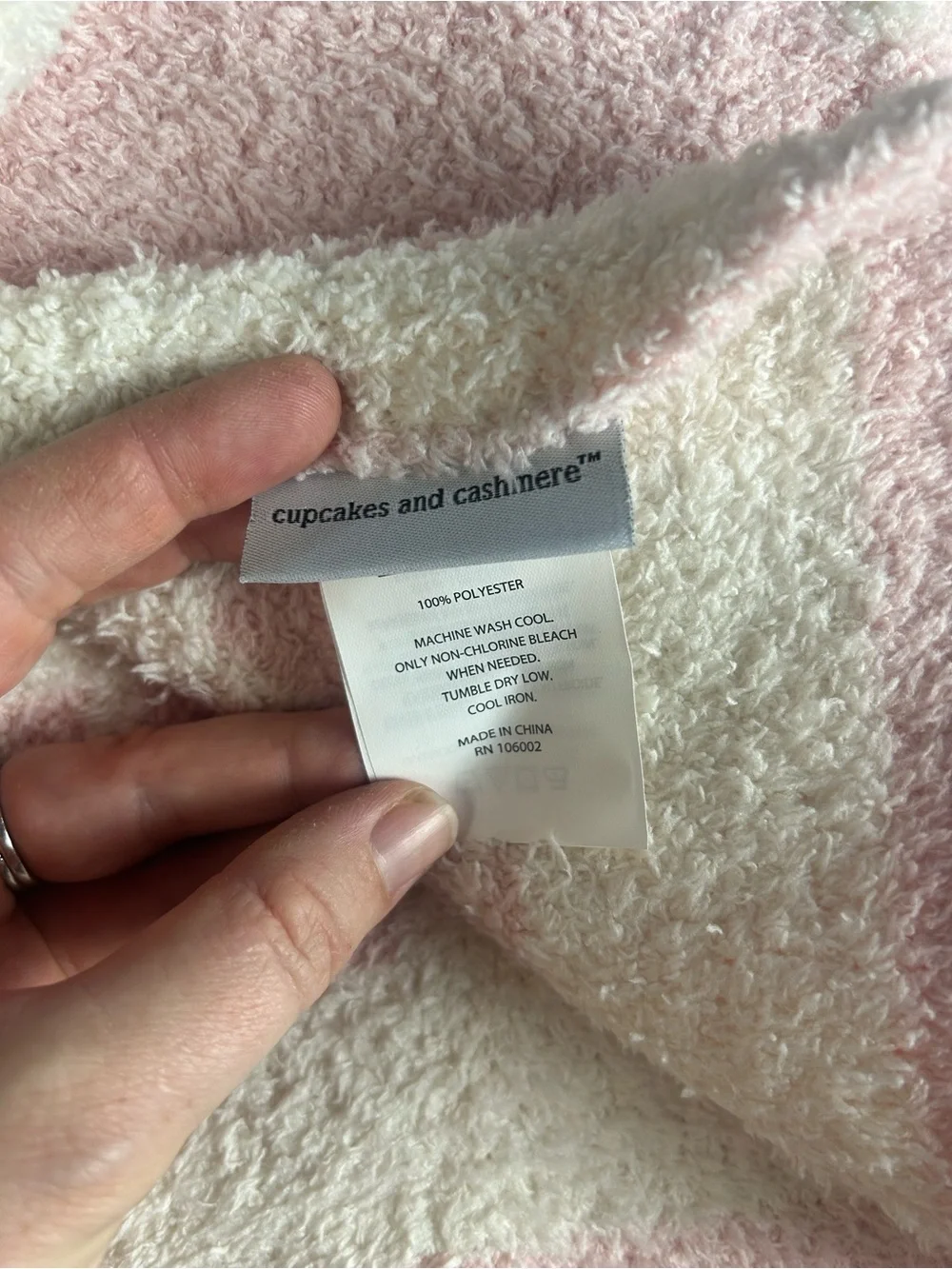Cupcakes and Cashmere Baby Happy Sunshine Blanket Pink White Chenille Soft Cozy